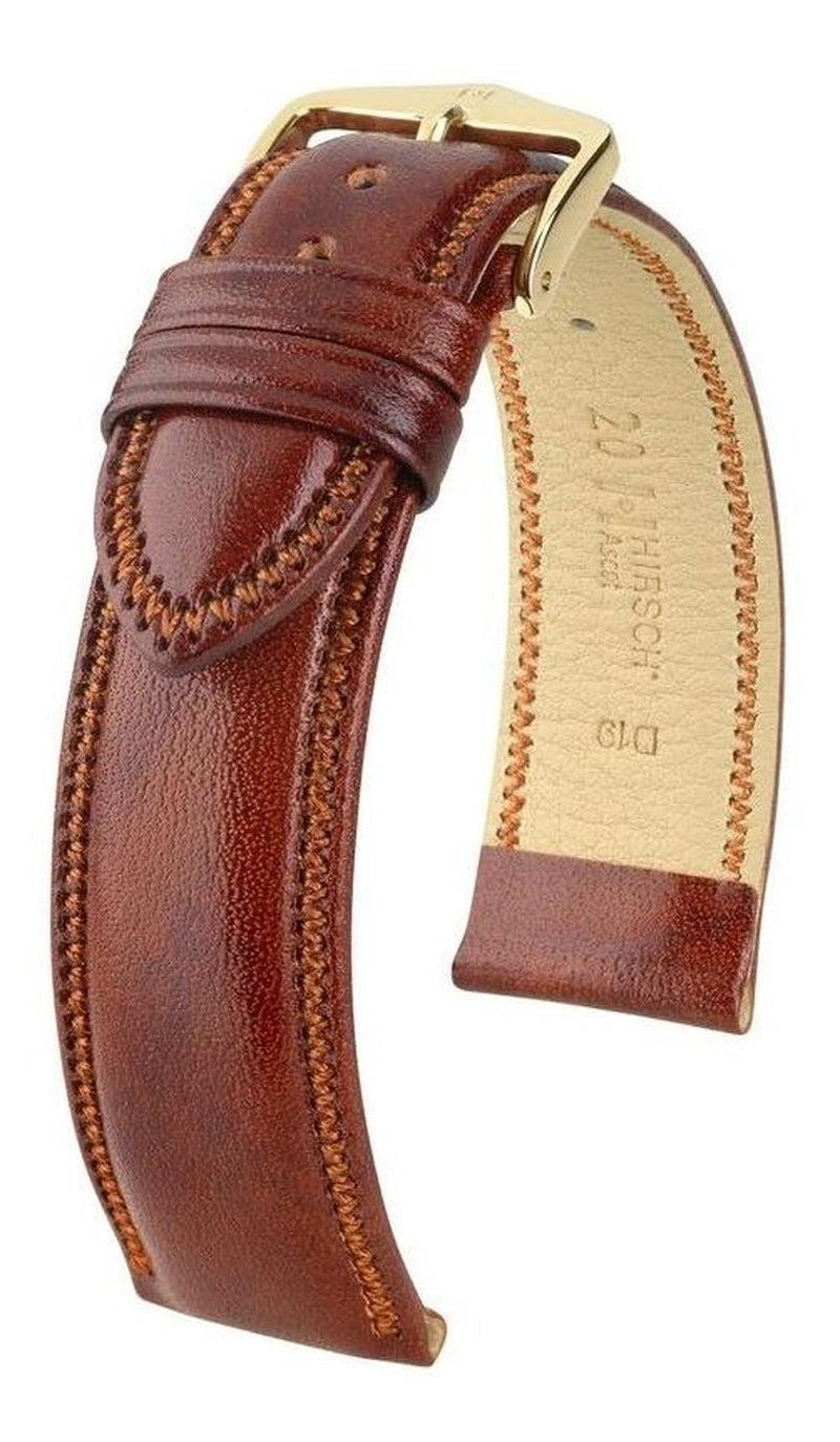Correa Reloj Hirsch Ascot L Heb Dorada 20mm Marron Claro