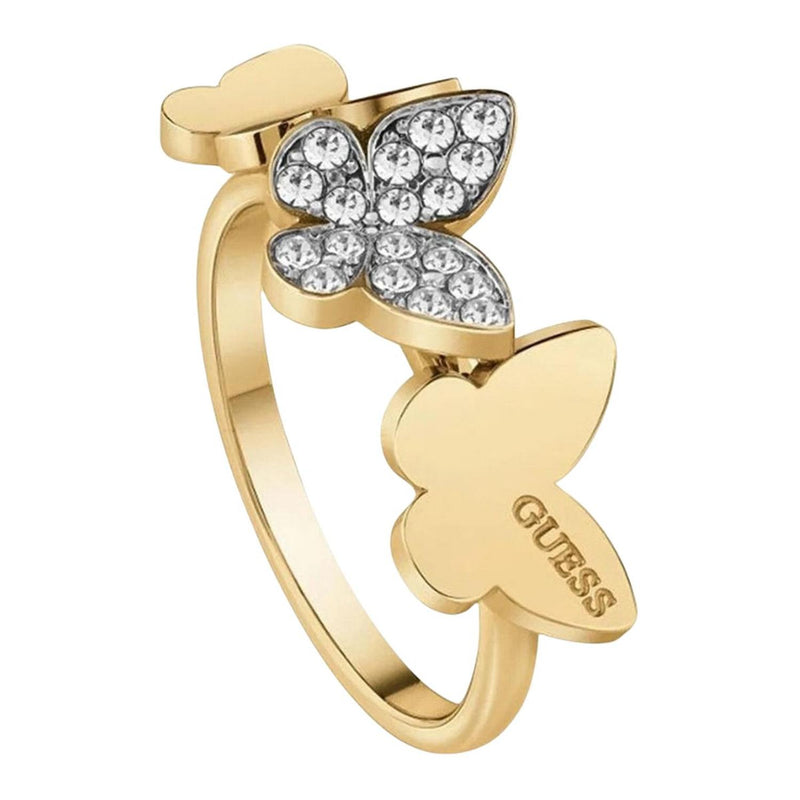Anillo Guess Love Butterfly Dorado Cristales Ubr78004