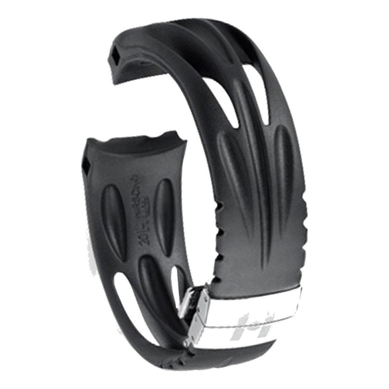 Correa Reloj Hirsch Lance Caucho Negra 18mm 20mm 22mm