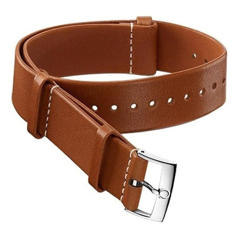 Correa Reloj Cuero Omega Cafe Claro 22mm