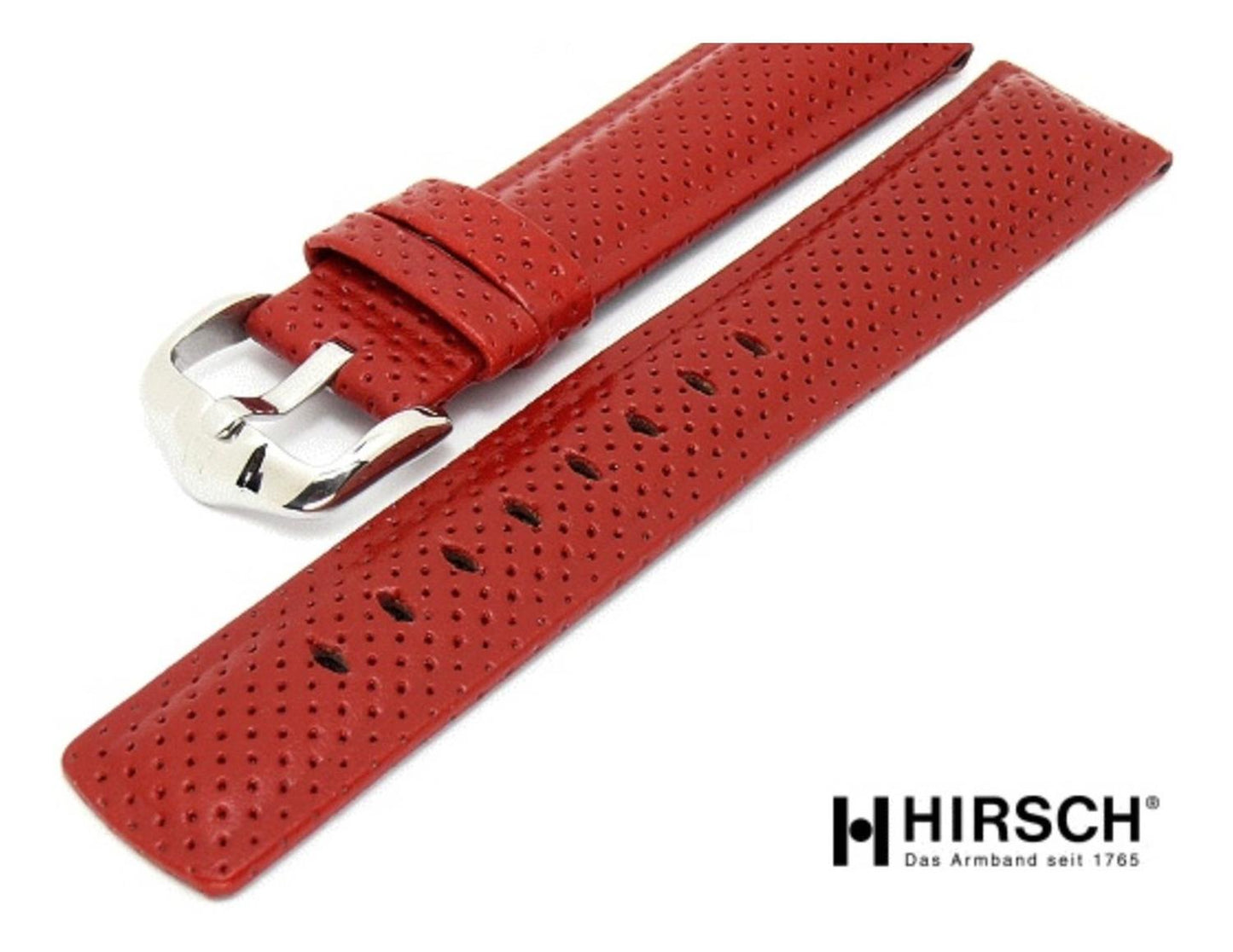Correa Reloj Hirsch Golfer L Hebilla Plateada 18mm Roja