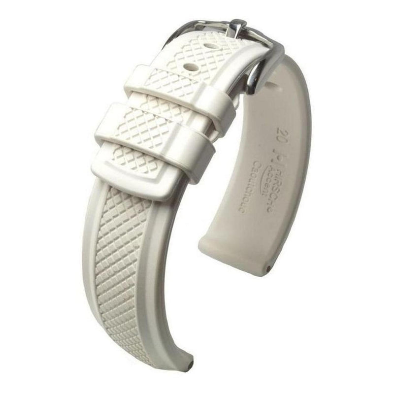 Correa Reloj Hirsch Accent Caucho Premium 20mm Blanca